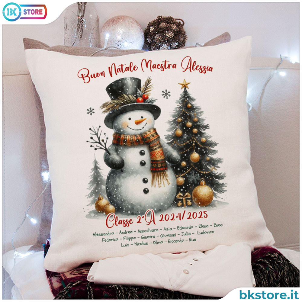 Idea regalo personalizzato di Natale per maestra cuscino da divano personalizzato