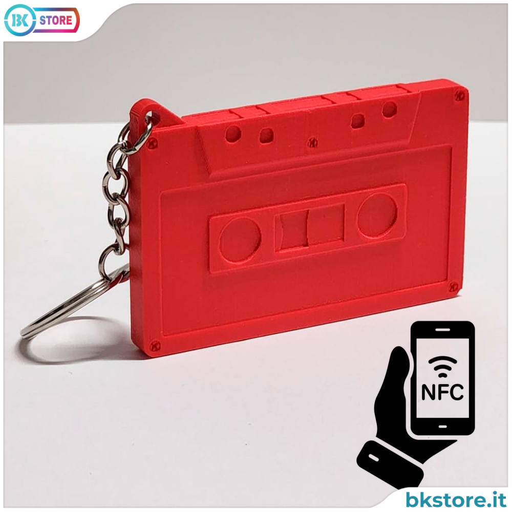 Portachiavi Cassetta Musicale NFC – Personalizzato con la tua canzone su YouTube, idea regalo vintage e tecnologica