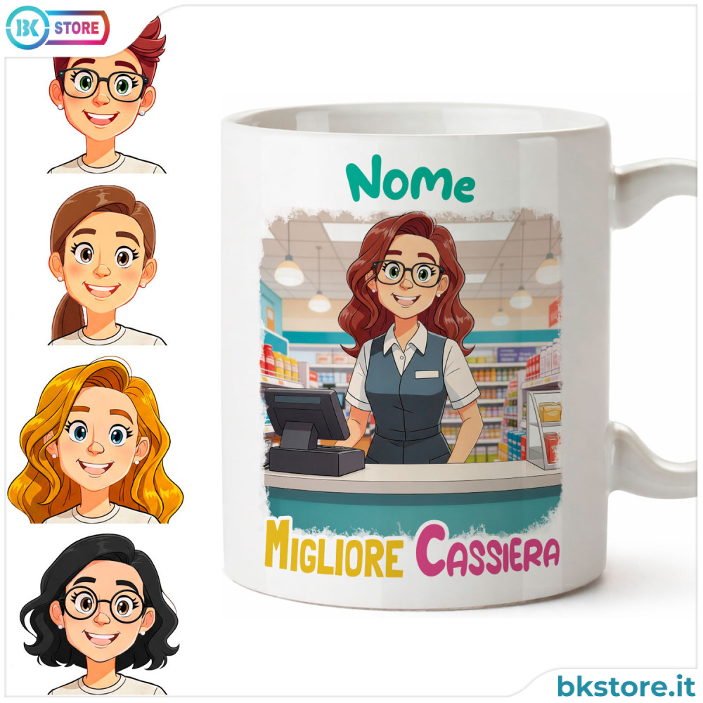 Tazza Cassiera Personalizzata con Avatar e Nome – Idea Regalo Originale