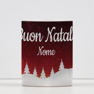 Tazza design natalizio Buon Natale personalizzata con nome