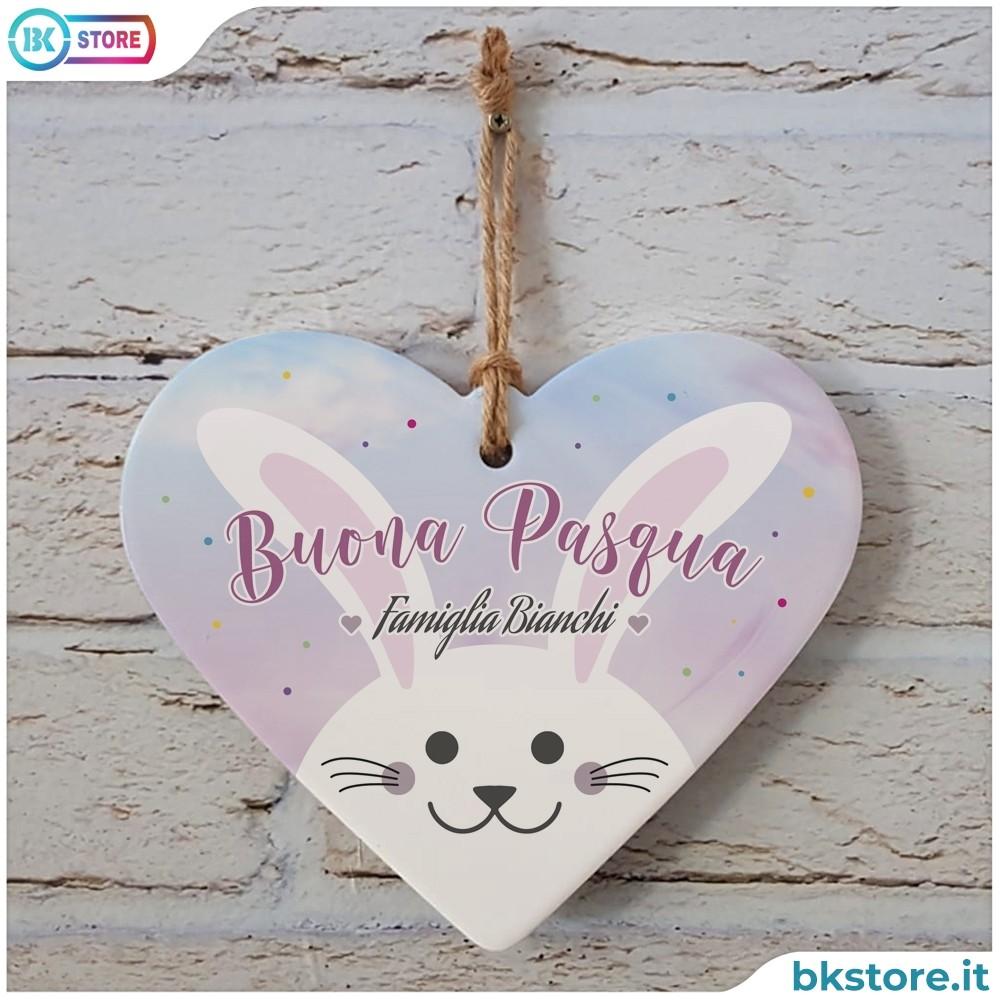 Cuore in ceramica regalo per Pasqua personalizzato