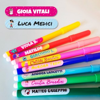 Etichette per la scuola adesive personalizzate per matite e pennarelli