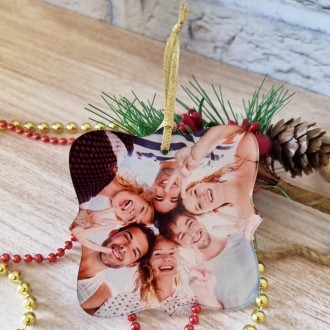 Addobbo natalizio cornice in plexiglass personalizzato con foto