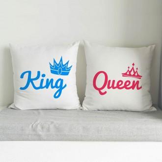 Cuscini per coppia personalizzati con scritte King e Queen