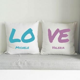 Cuscini coppia personalizzati con scritta LO VE