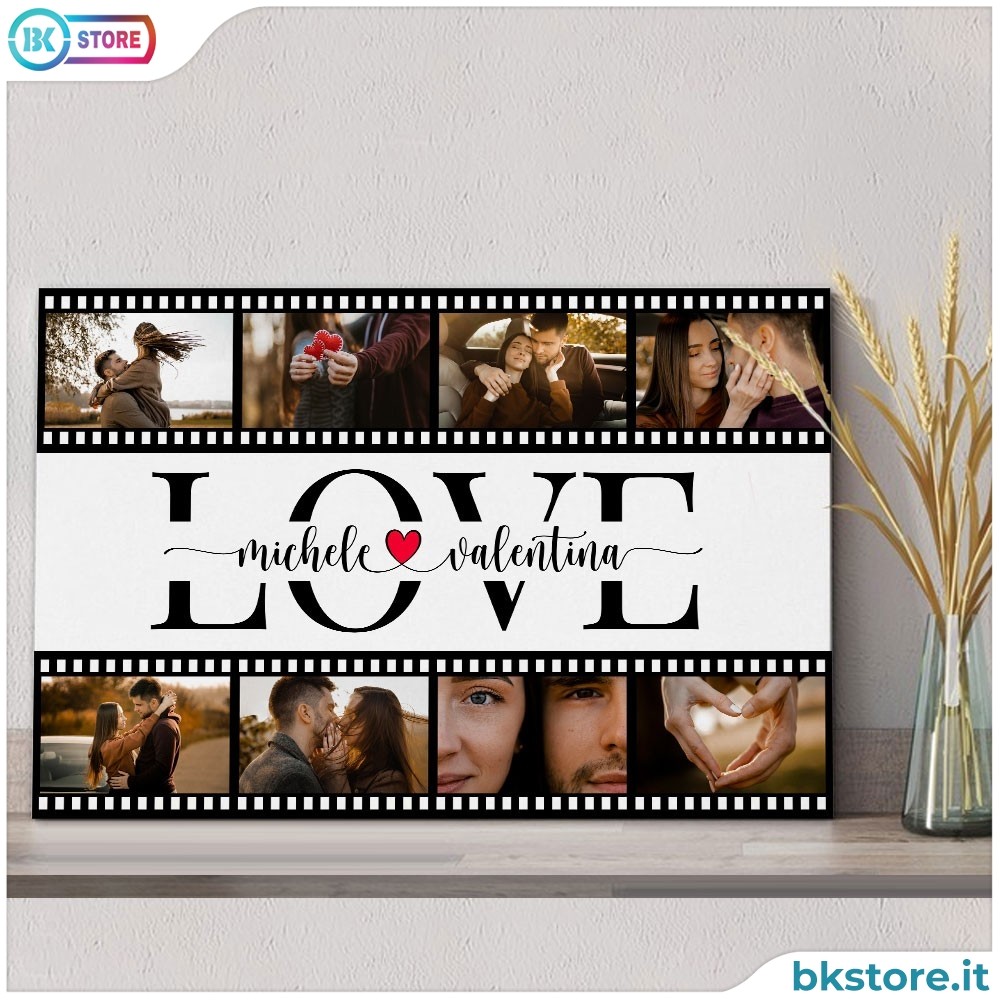 Quadro con poster personalizzato Bradipi innamorati appesi- Idea regalo di  coppia San Valentino