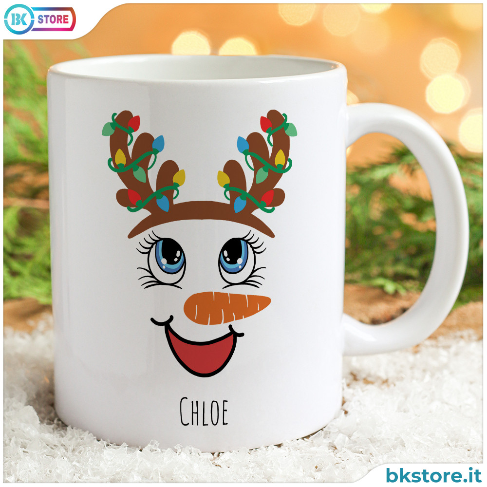 Tazza Personalizzata In Ceramica Con Babbo Natale Sulla Slitta: Regalo Di Natale Originale Da Personalizzare Con Foto O Logo, Lavabile In Microonde