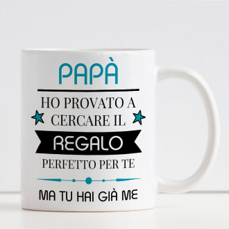 Tazza regalo per la festa del papà o compleanno, personalizzata con nome e dedica