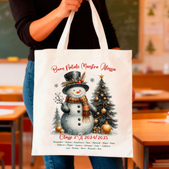 copy of Shopper Personalizzata per Maestra – Regalo di Natale con Nome e Classe, Design Natalizio Originale e Utile