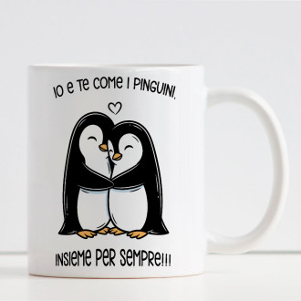 Tazza San Valentino con Pinguini Personalizzata con Nome o Dedica