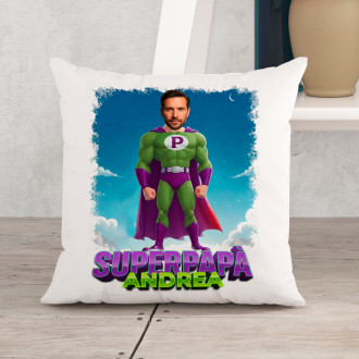Cuscino Personalizzato regalo Festa del Papà – Papà Supereroe da Foto