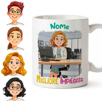 Tazza Segretaria o Impiegata Personalizzata con Avatar e Nome – Idea Regalo Ufficio